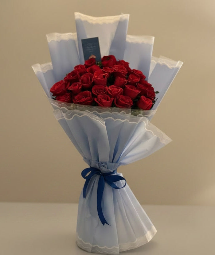 Red and Blue Flower Bouquet