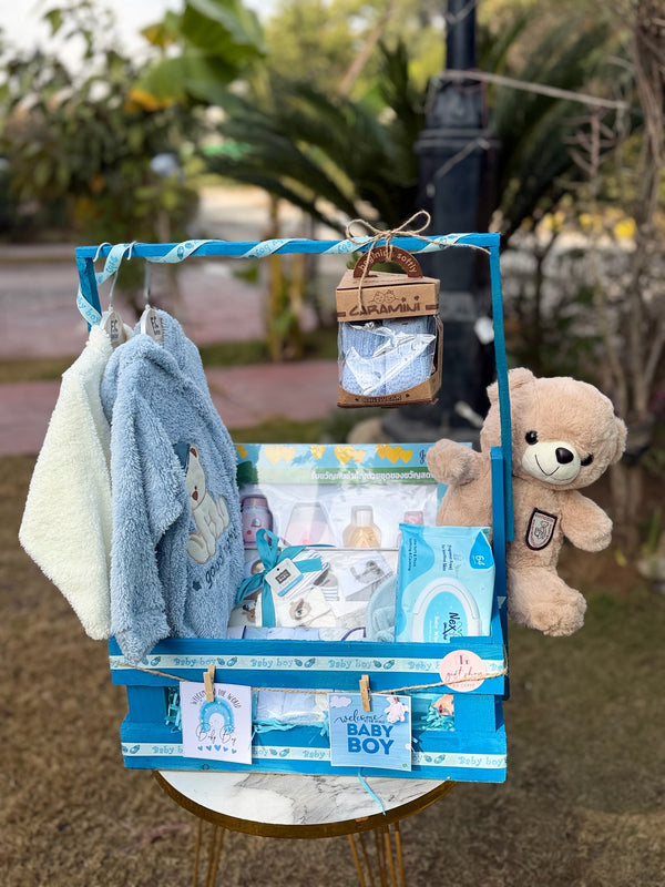 Baby Boy Wooden Hamper
