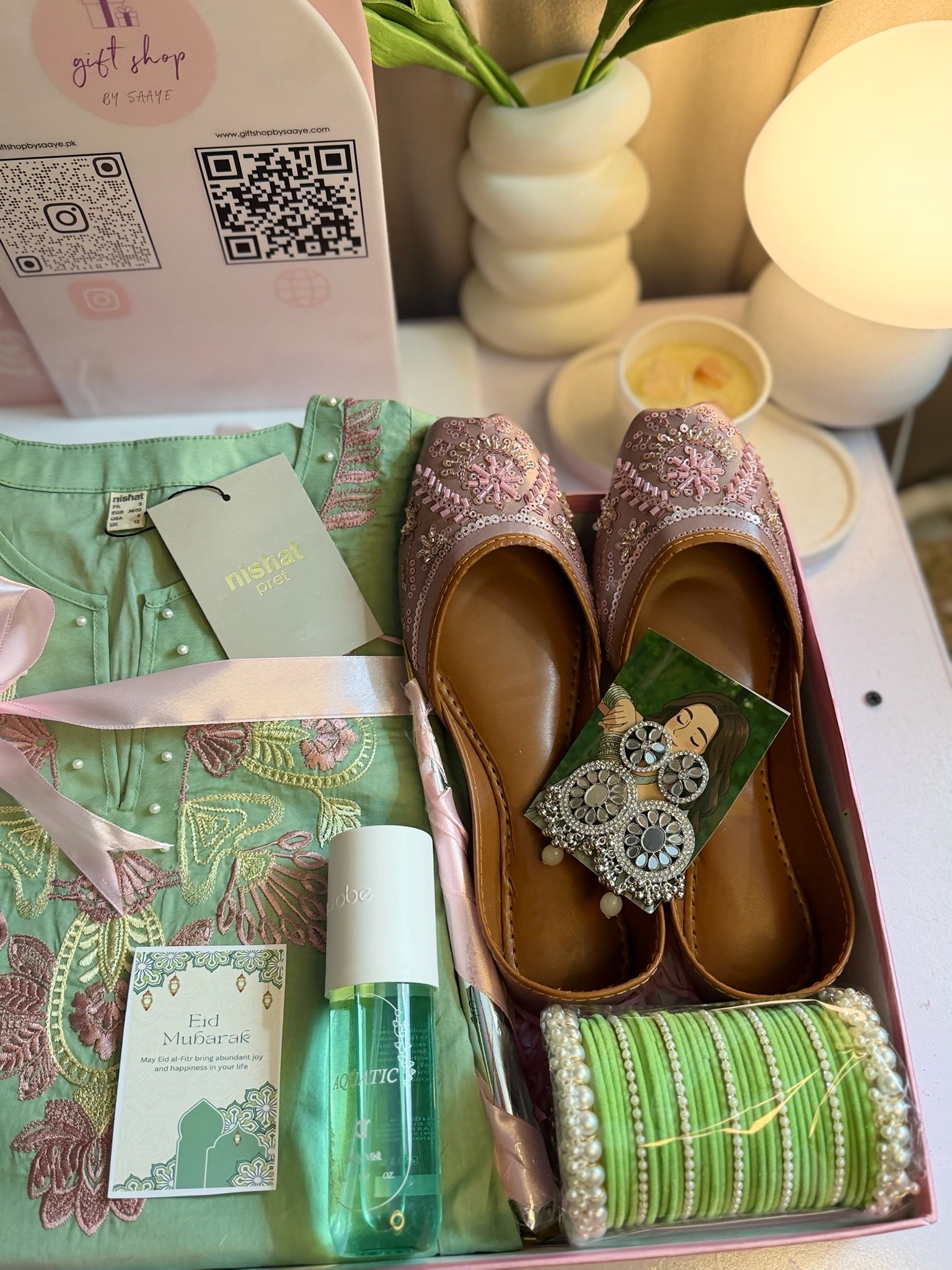 Green and Pink Gift Box For Her