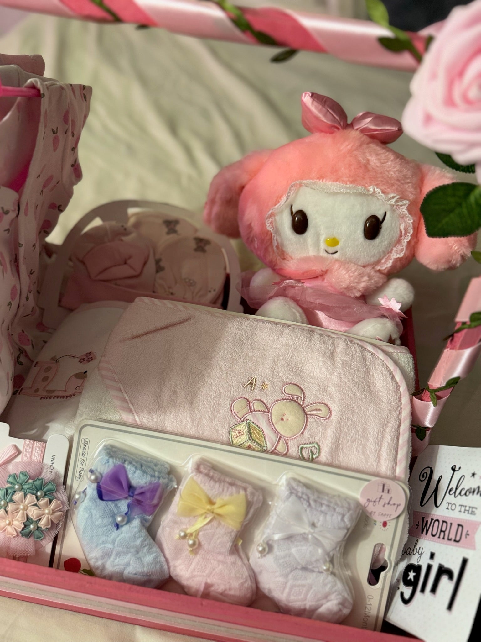 Wooden Baby Girl Basket
