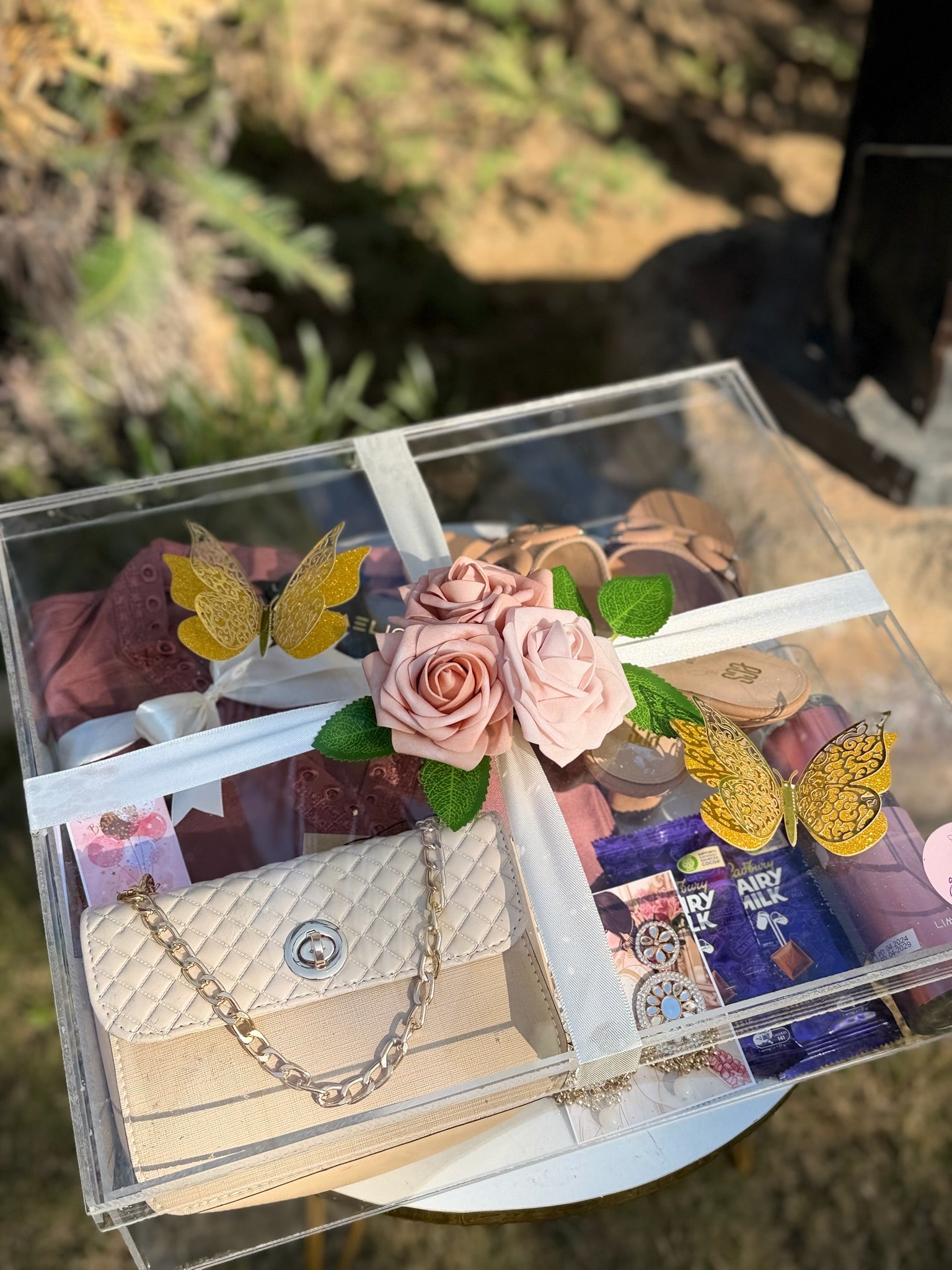 Beige Acrylic Giftbox For Her