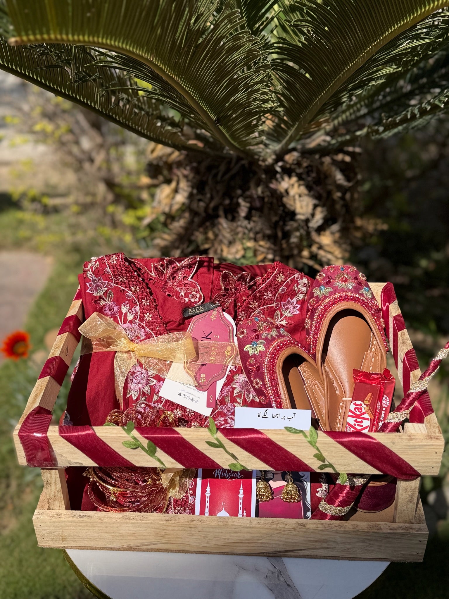 Red Wooden Crate For Her