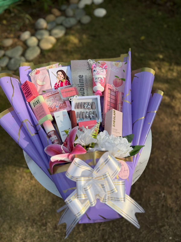 Purple & Pink Makeup Bouquet