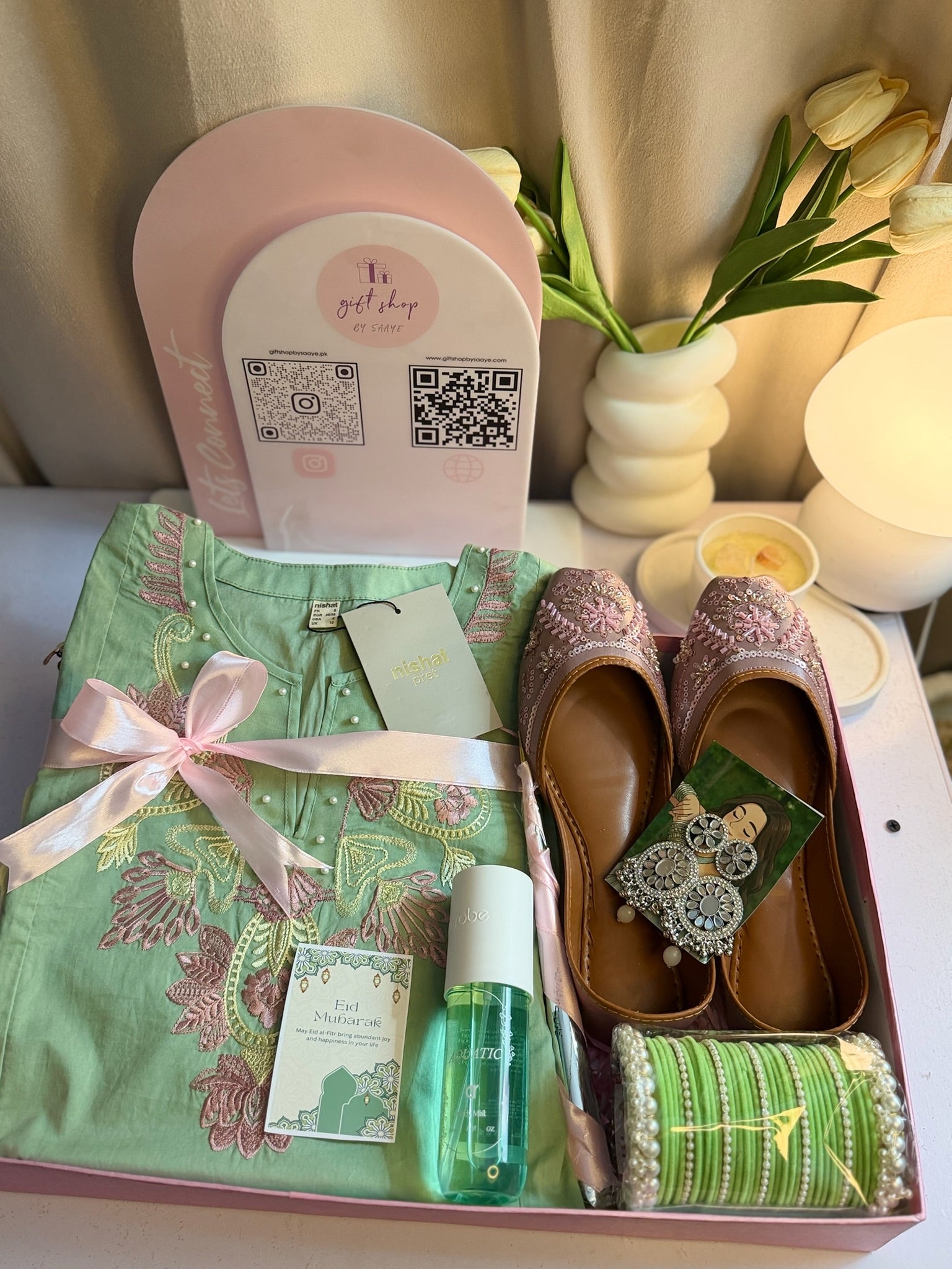 Green and Pink Gift Box For Her