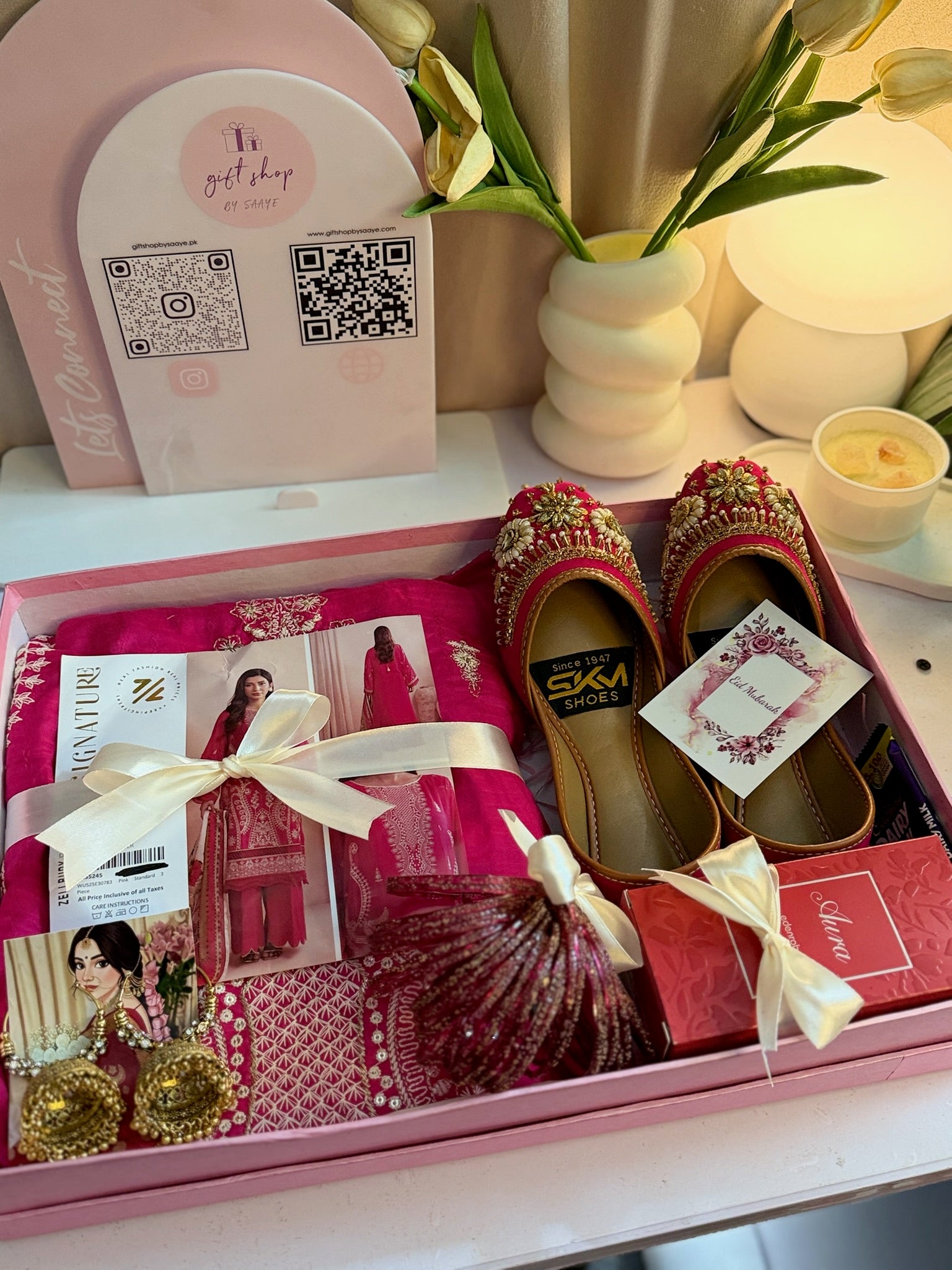 Pink Raindrop Bangles Box For Her