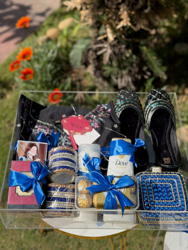 Premium Black and Blue Acrylic Box For Her
