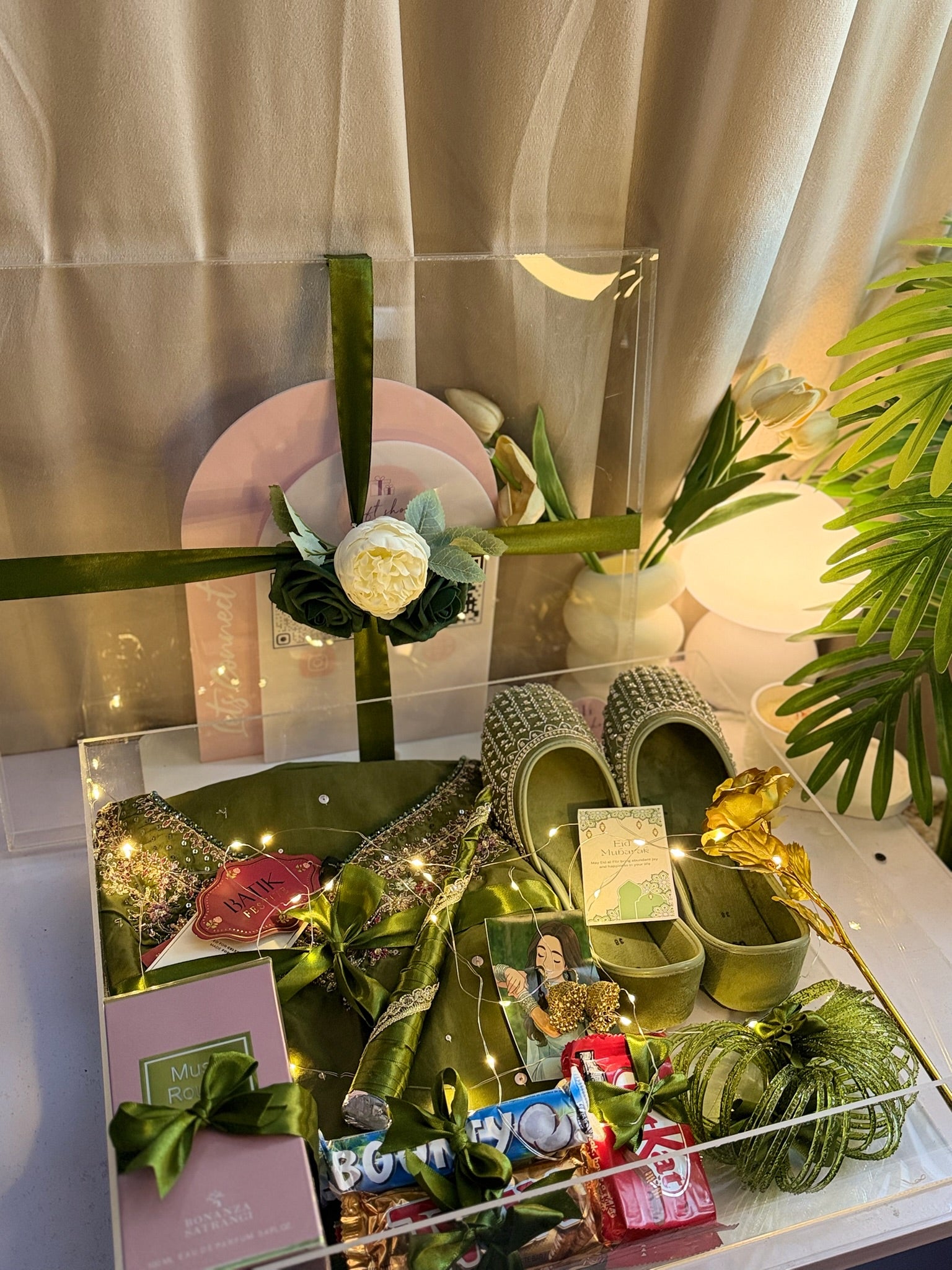 Premium Olive Acrylic Hamper For Her