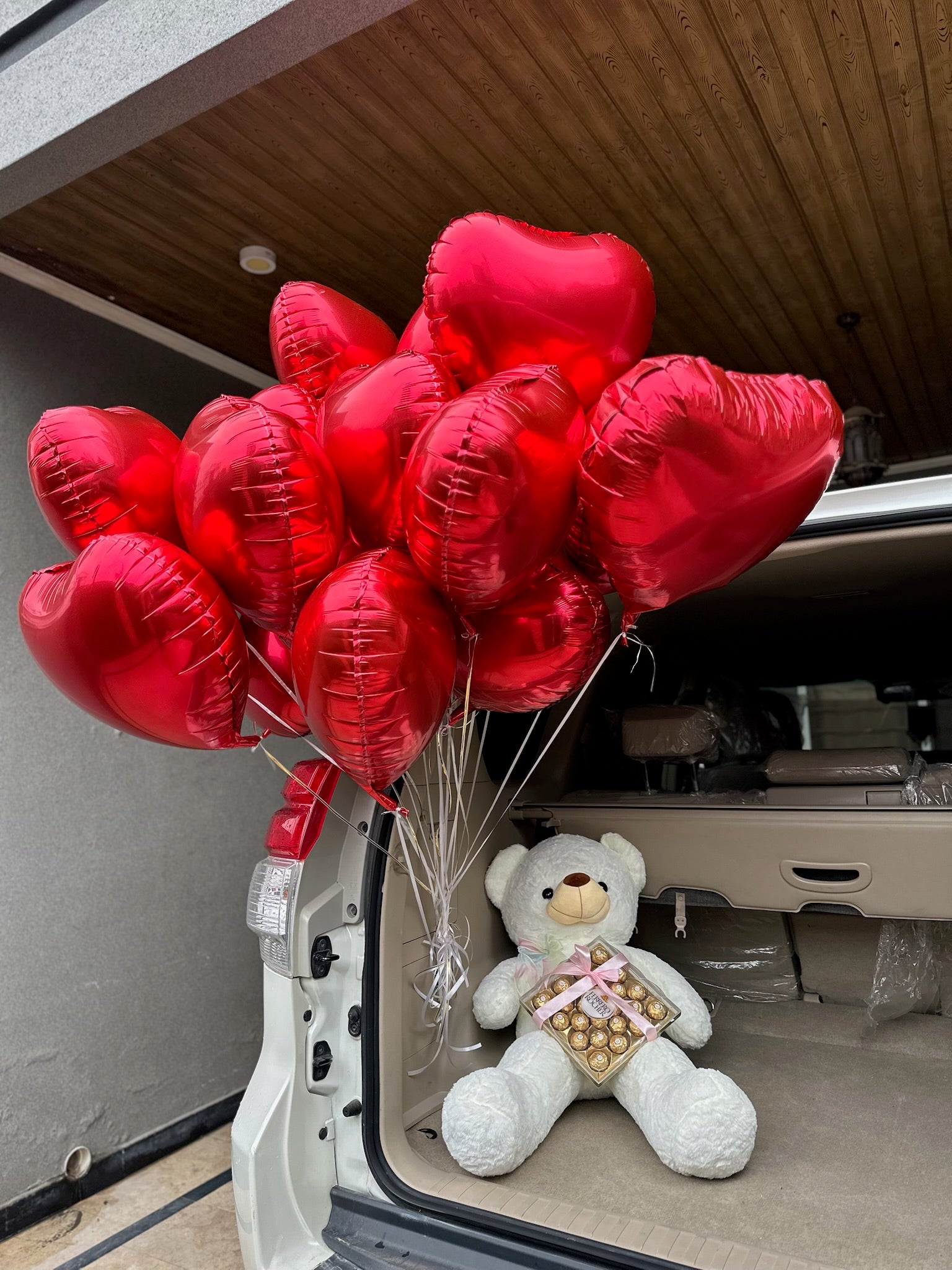 Cake Balloons and Teddy Combo