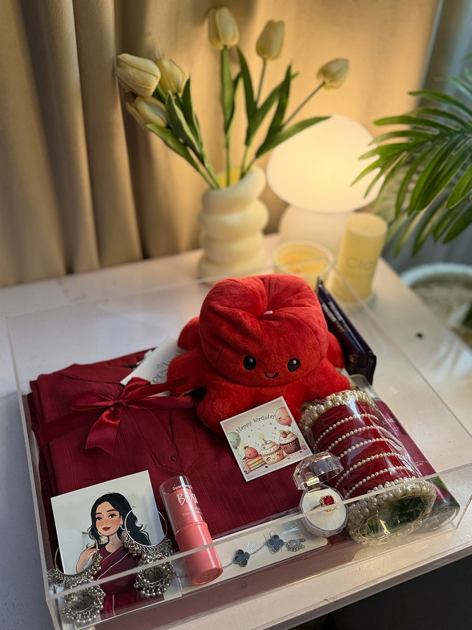 Red Acrylic Box For Her