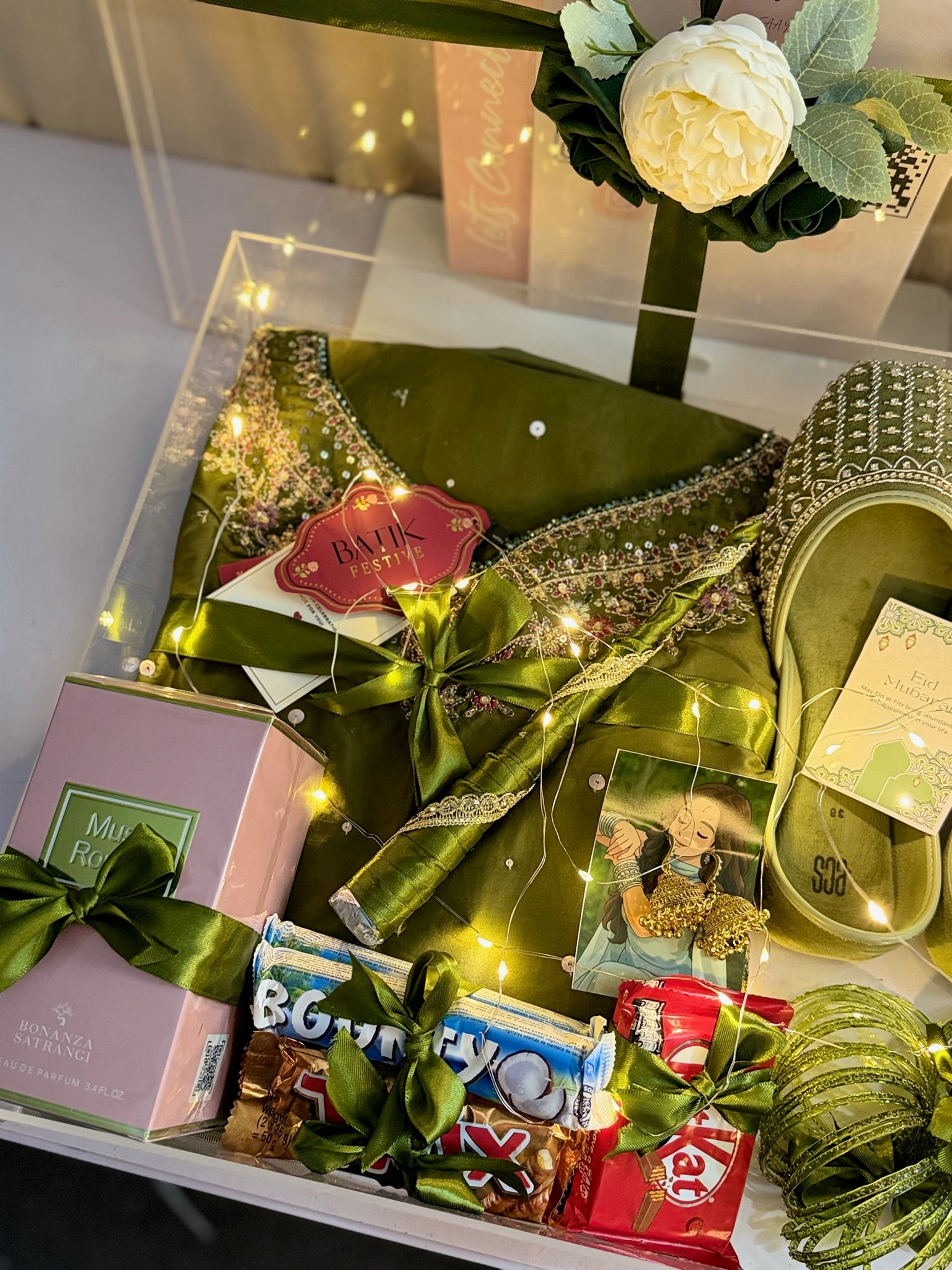 Premium Olive Acrylic Hamper For Her