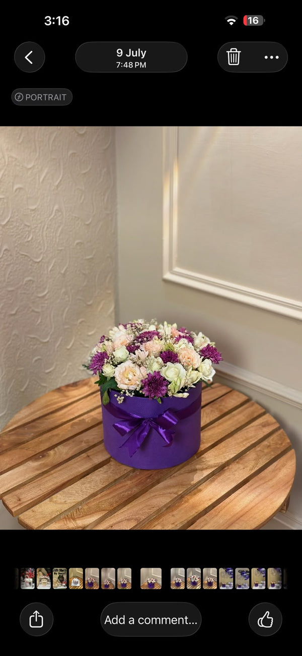 Purple flower box