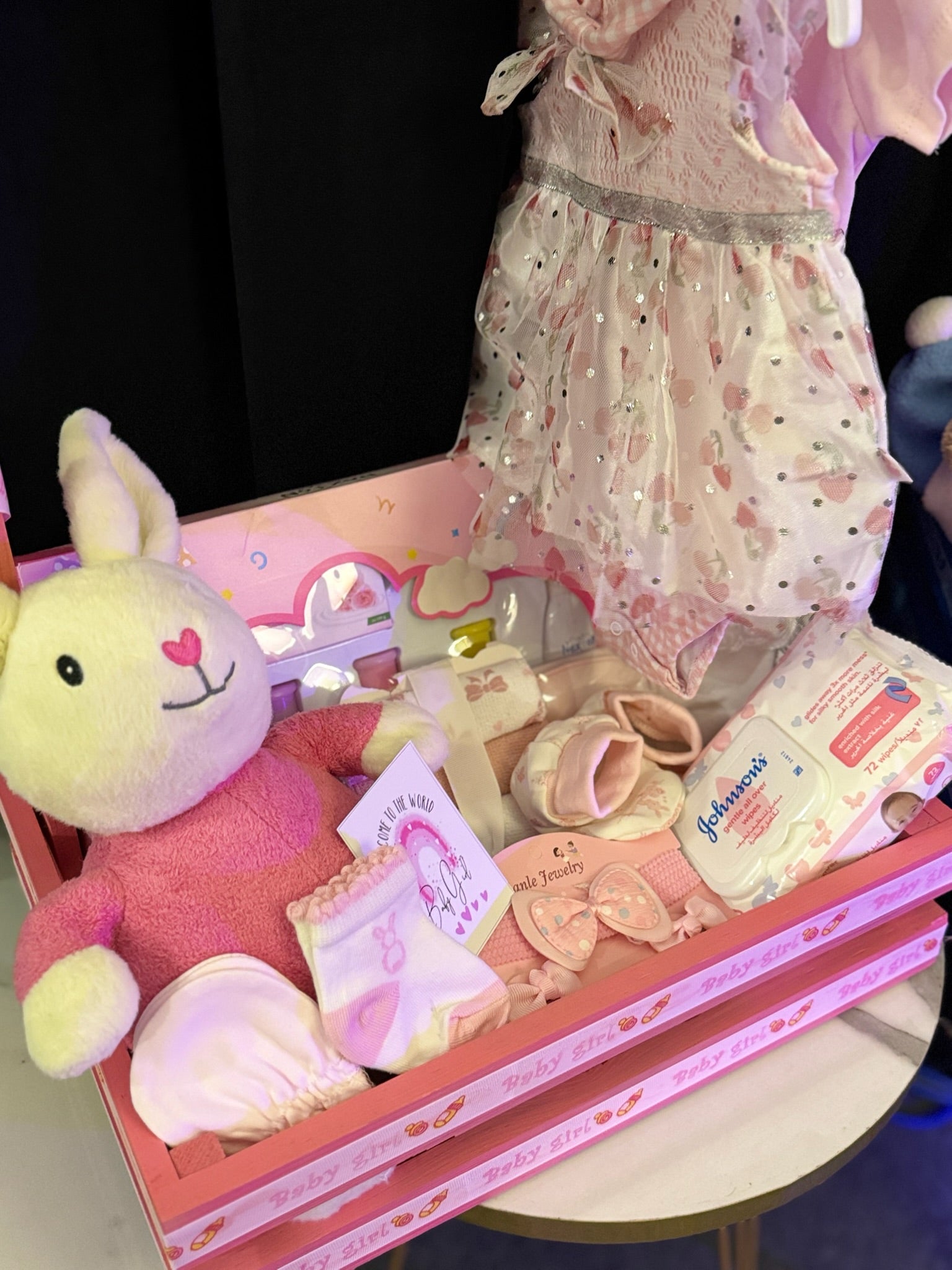 Baby Girl Wooden Basket