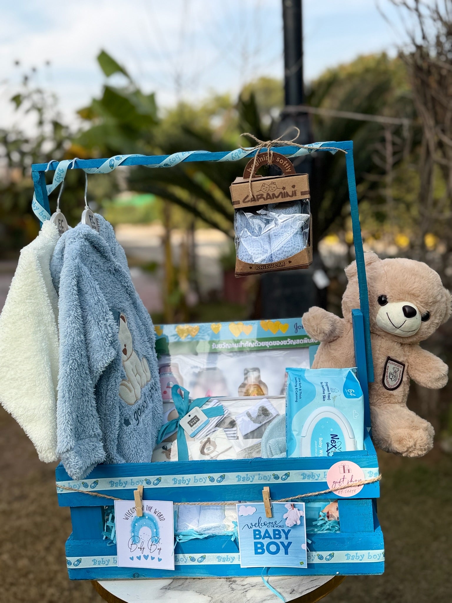Baby Boy Wooden Hamper