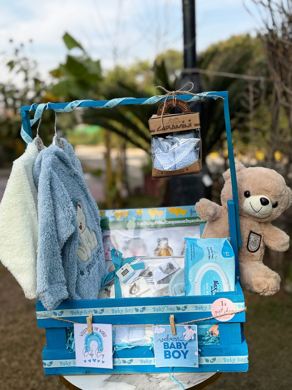 Baby Boy Wooden Hamper
