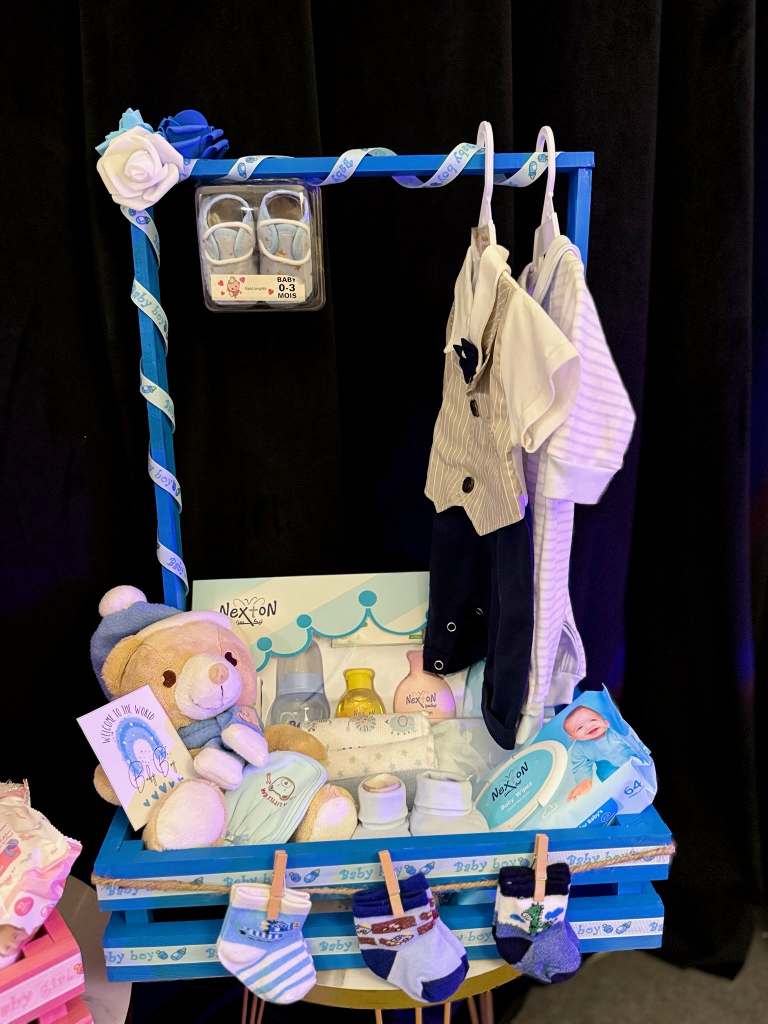 Baby Boy Wooden Basket