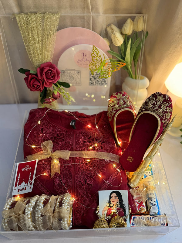 Maroon Acrylic Box For Her