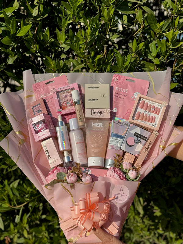 Pink Makeup and Skincare Bouquet
