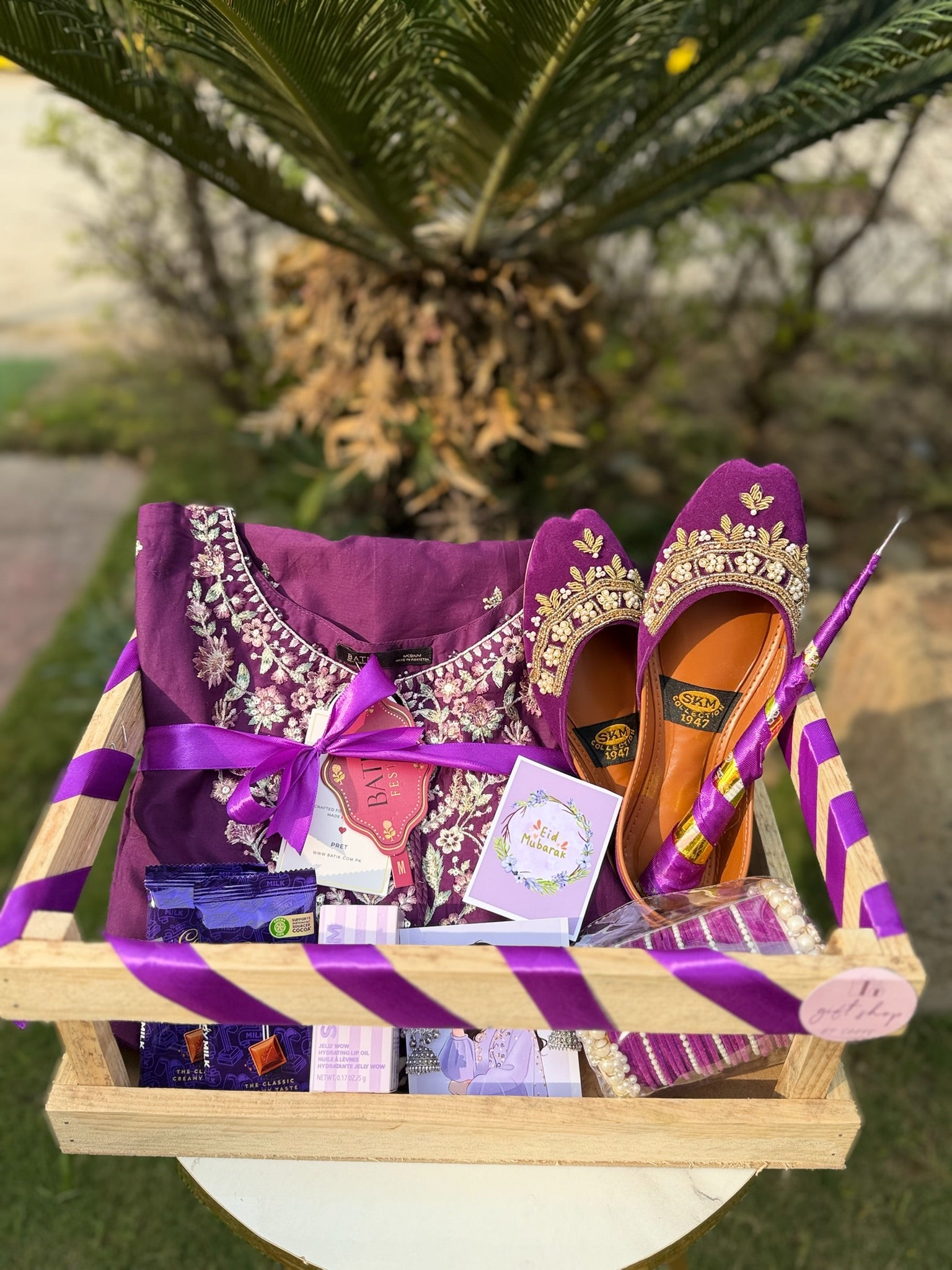 Plum Wooden Crate For Her
