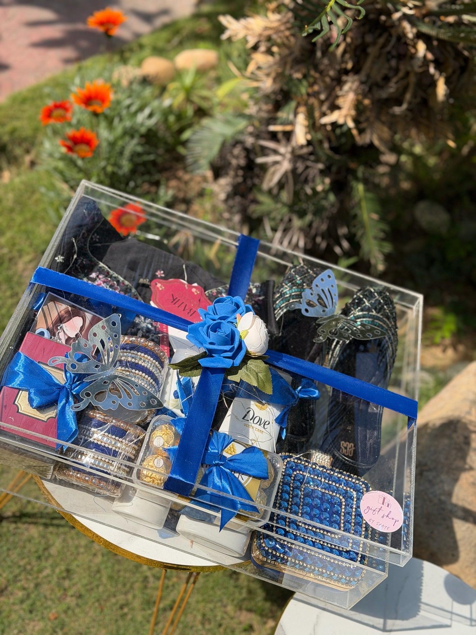 Premium Black and Blue Acrylic Box For Her
