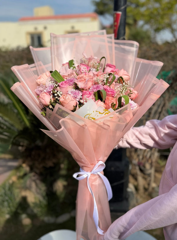 Imported Pink Flowers Bouquet