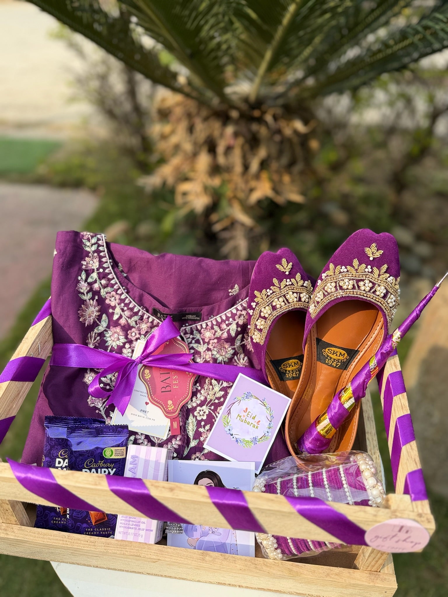 Plum Wooden Crate For Her