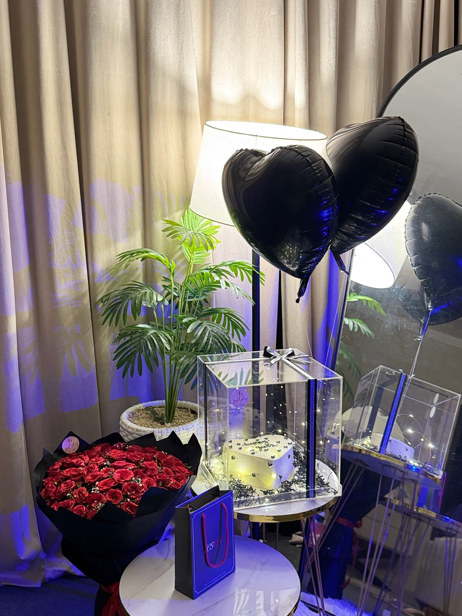 Cake and Flowers with Gift