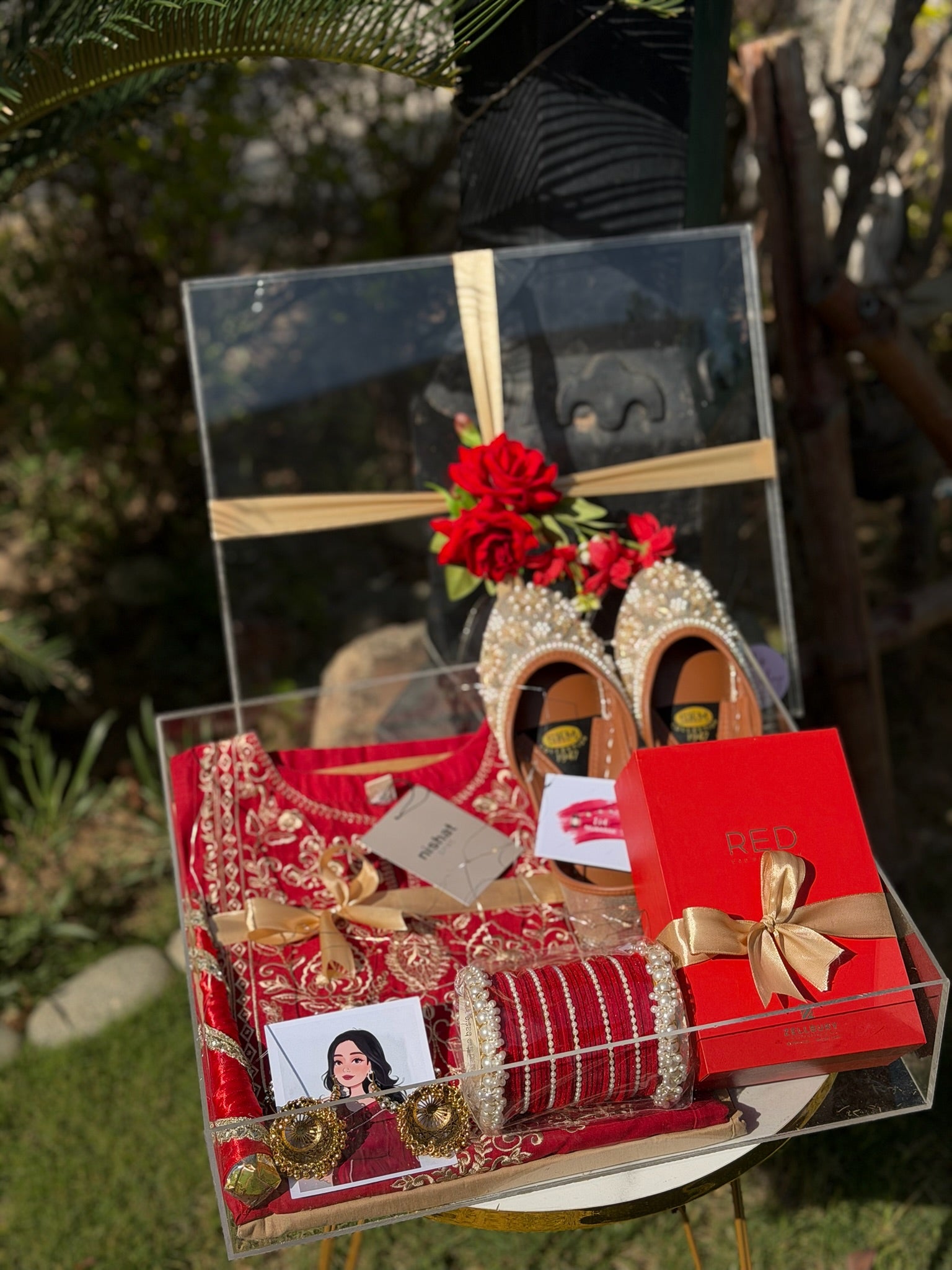 Red Theme Acrylic Box For Her