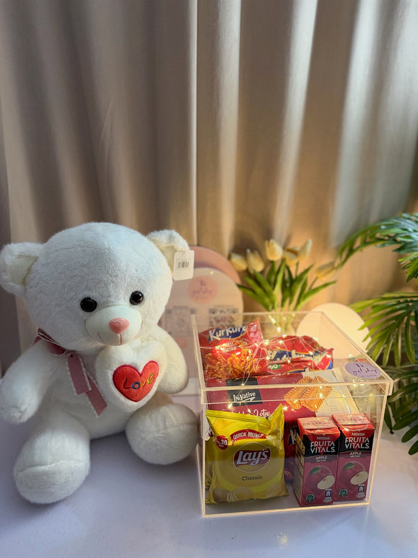 Acrylic Snacks Box and Teddy