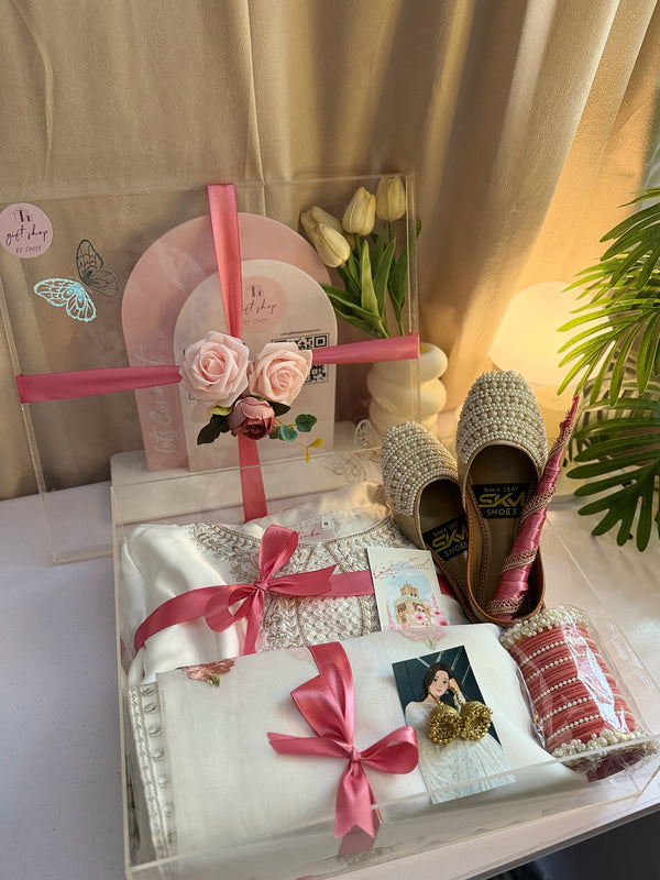 White and Pink Acrylic Box