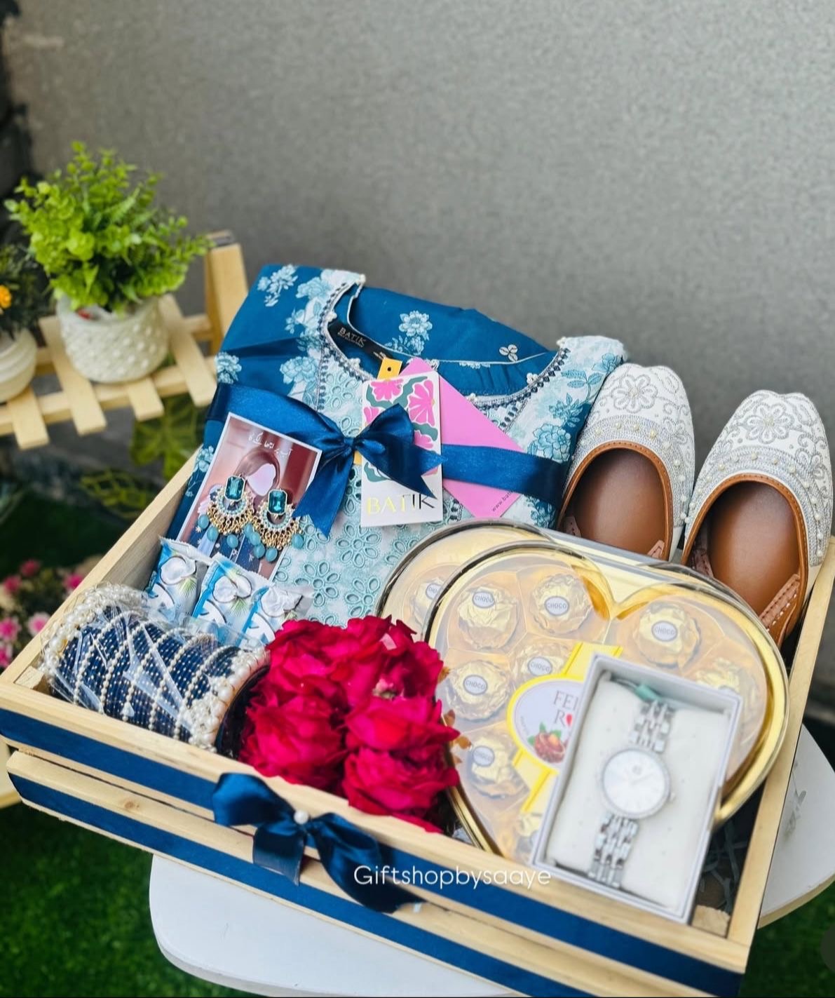 Blue Theme Wooden Crate