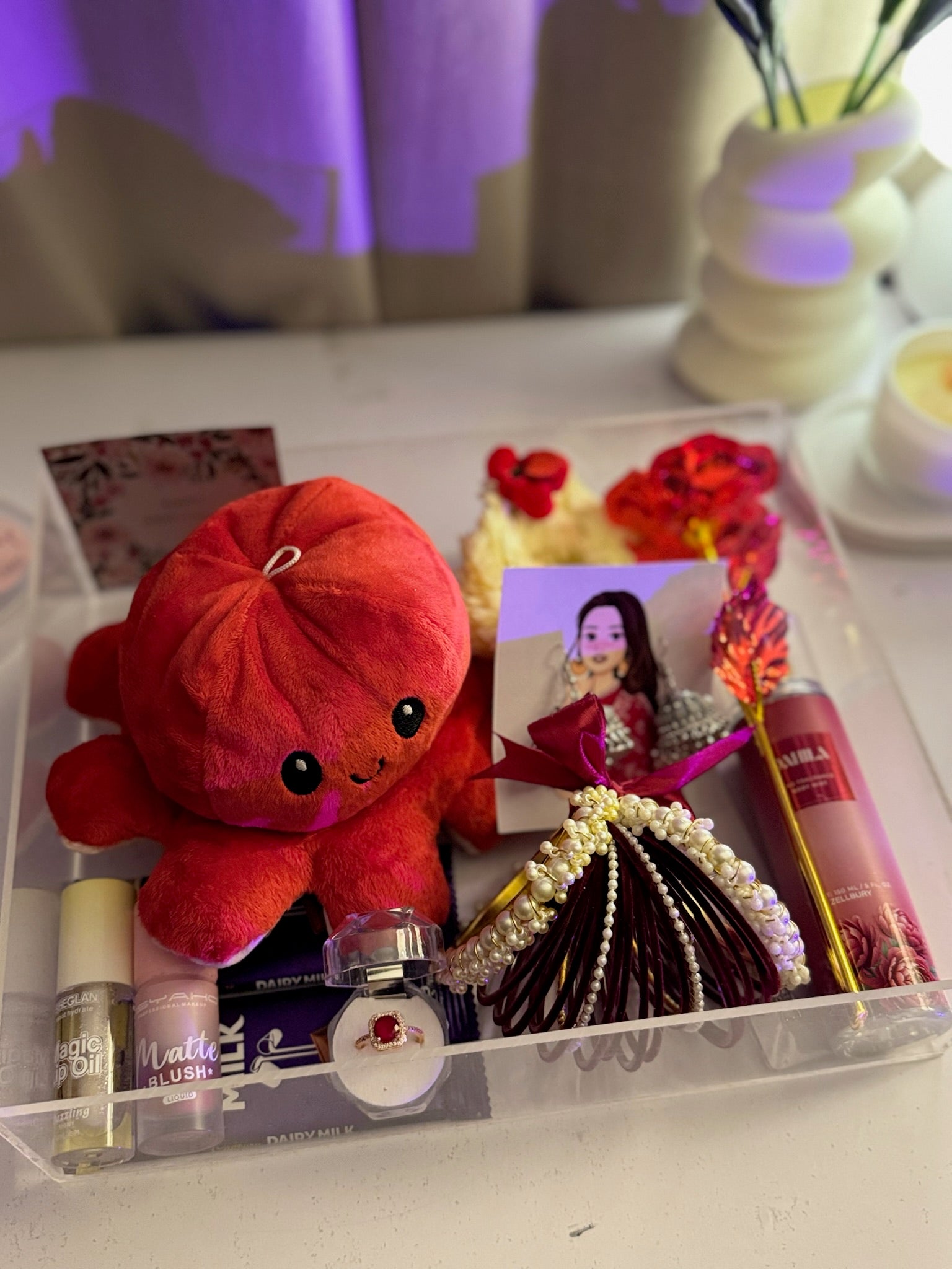 Minimal Red Acrylic Box For Her