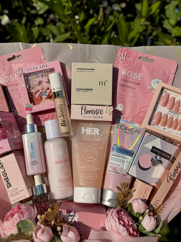 Pink Makeup and Skincare Bouquet