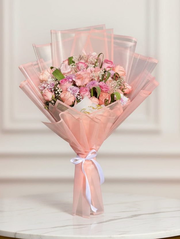 Imported Pink Flowers Bouquet