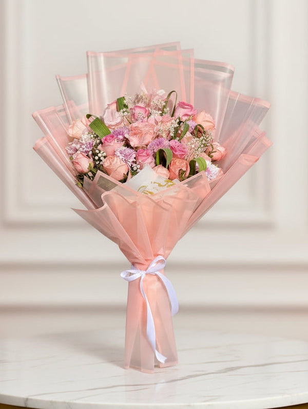 Imported Pink Flowers Bouquet