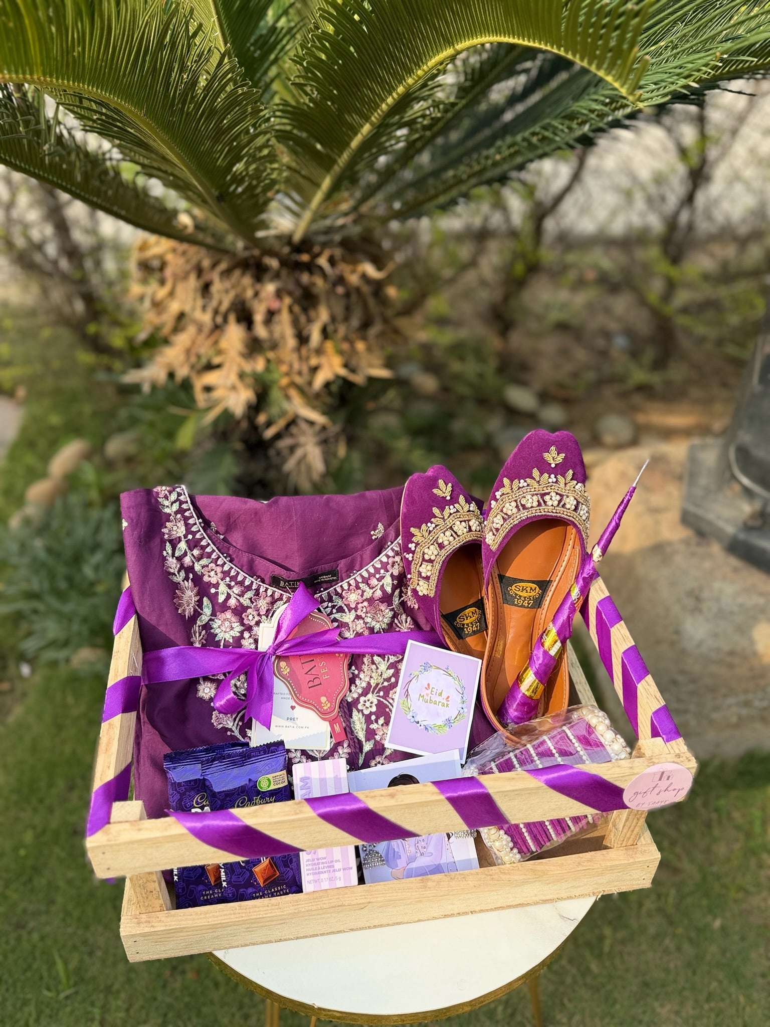 Plum Wooden Crate For Her