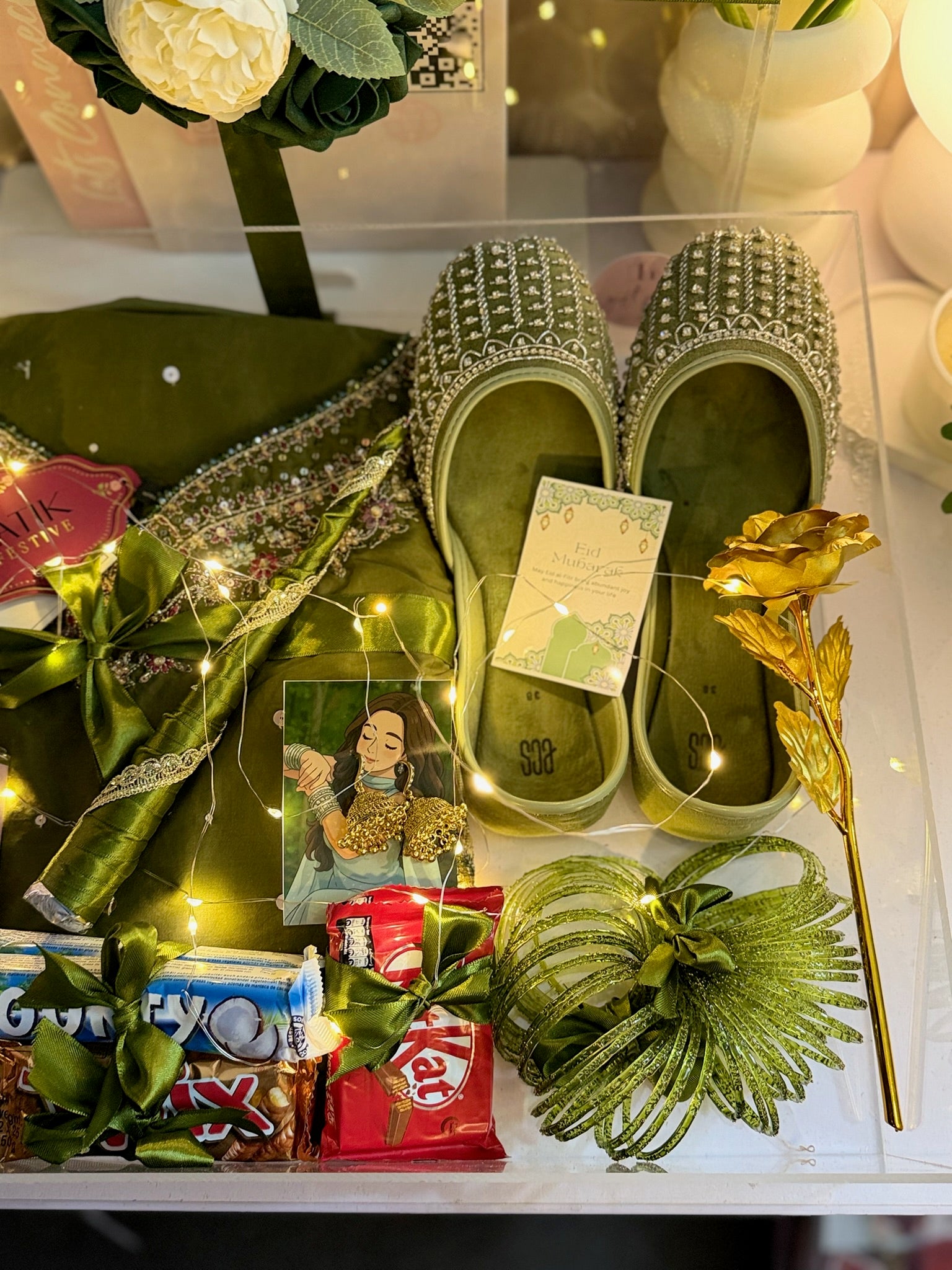 Premium Olive Acrylic Hamper For Her