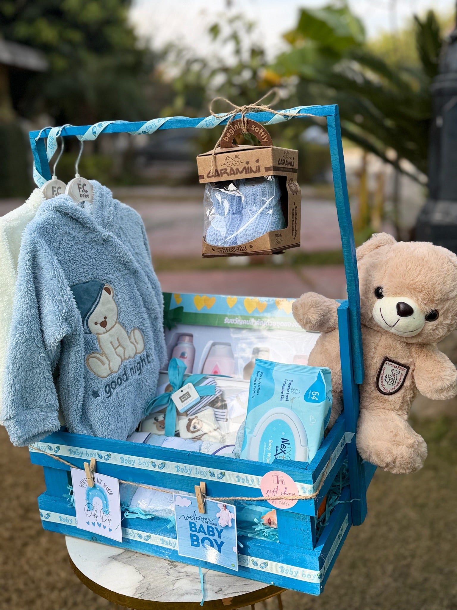 Baby Boy Wooden Hamper