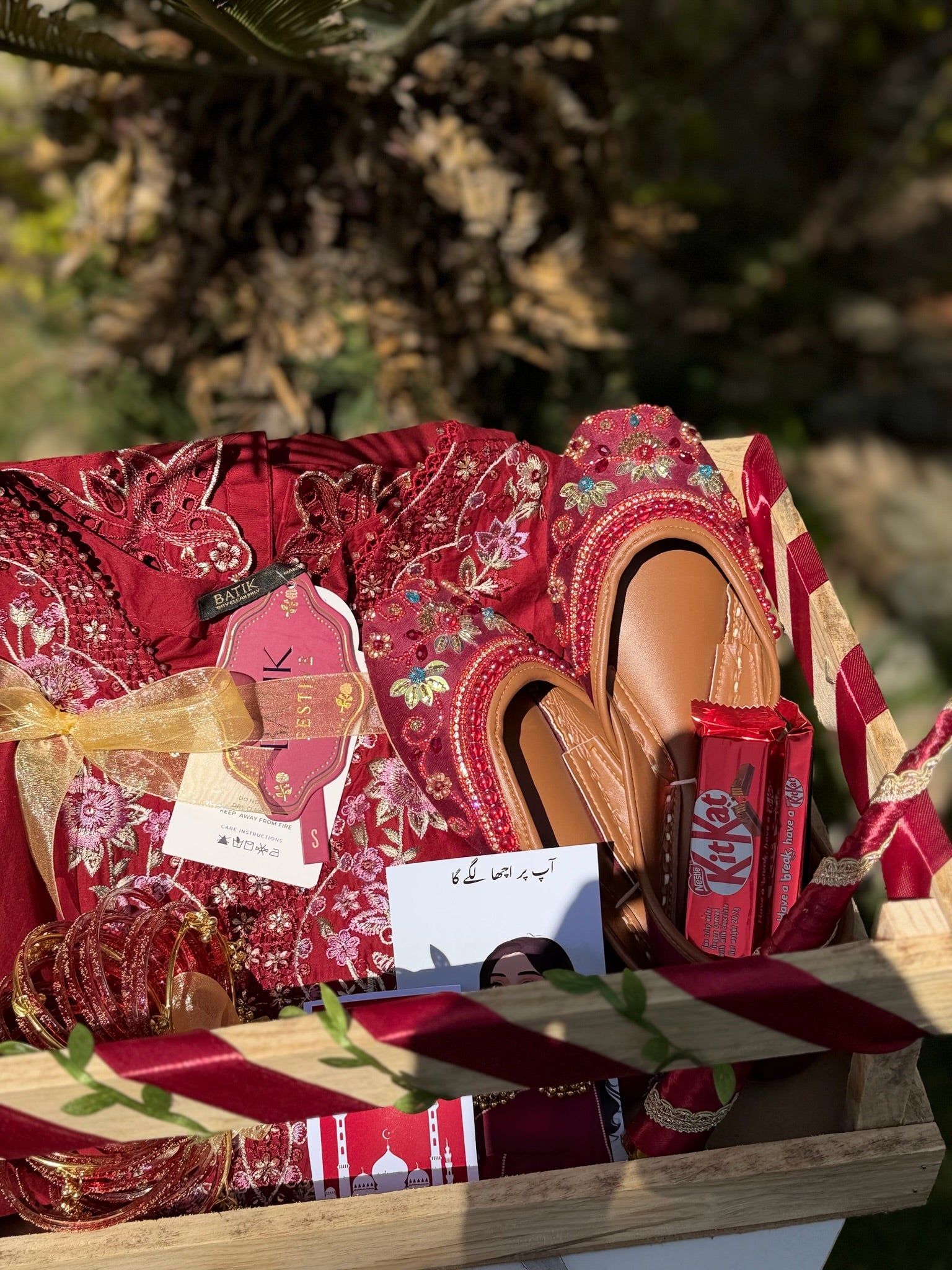 Red Wooden Crate For Her