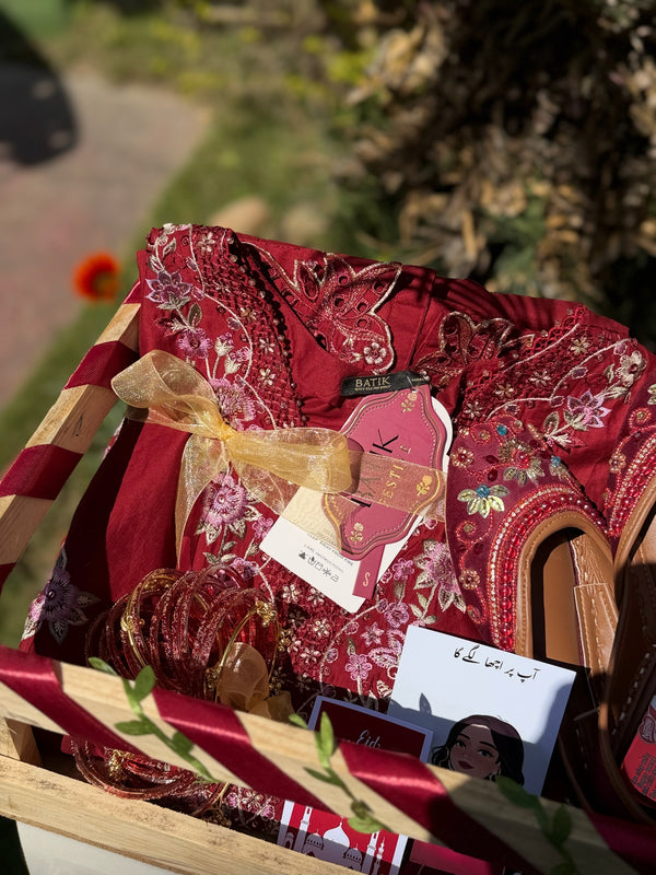 Red Wooden Crate For Her