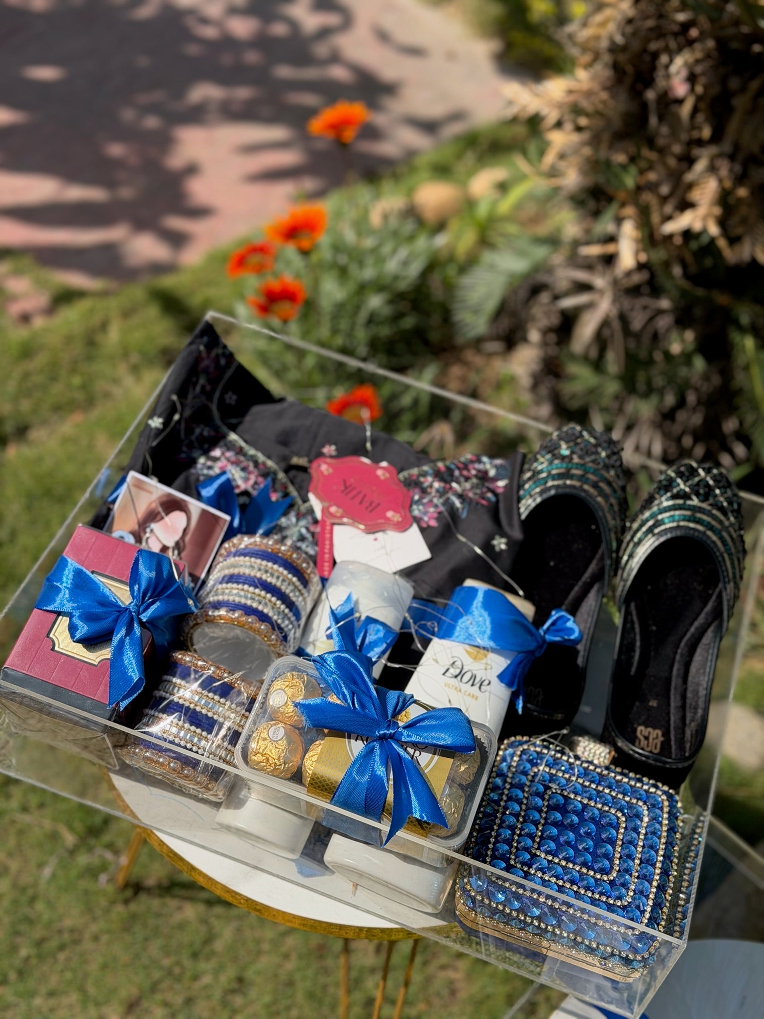 Premium Black and Blue Acrylic Box For Her
