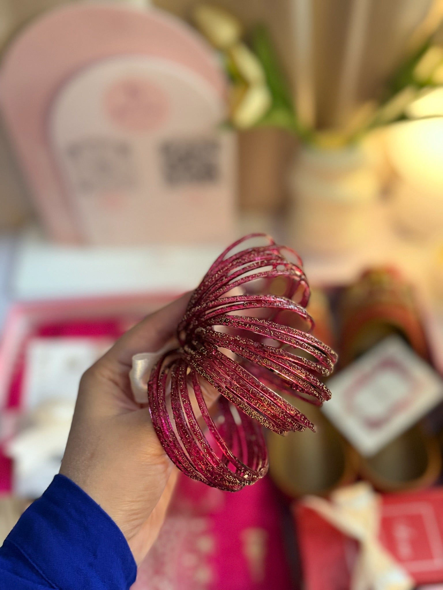 Pink Raindrop Bangles Box For Her