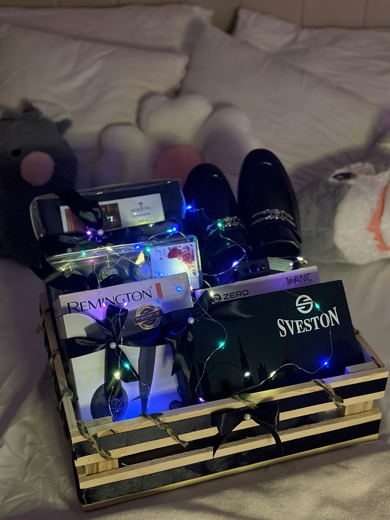 Black Theme Wooden Crate For Him
