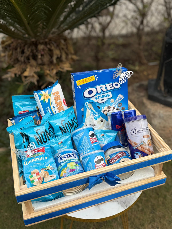Blue Snacks Crate