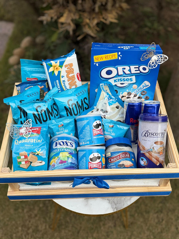 Blue Snacks Crate