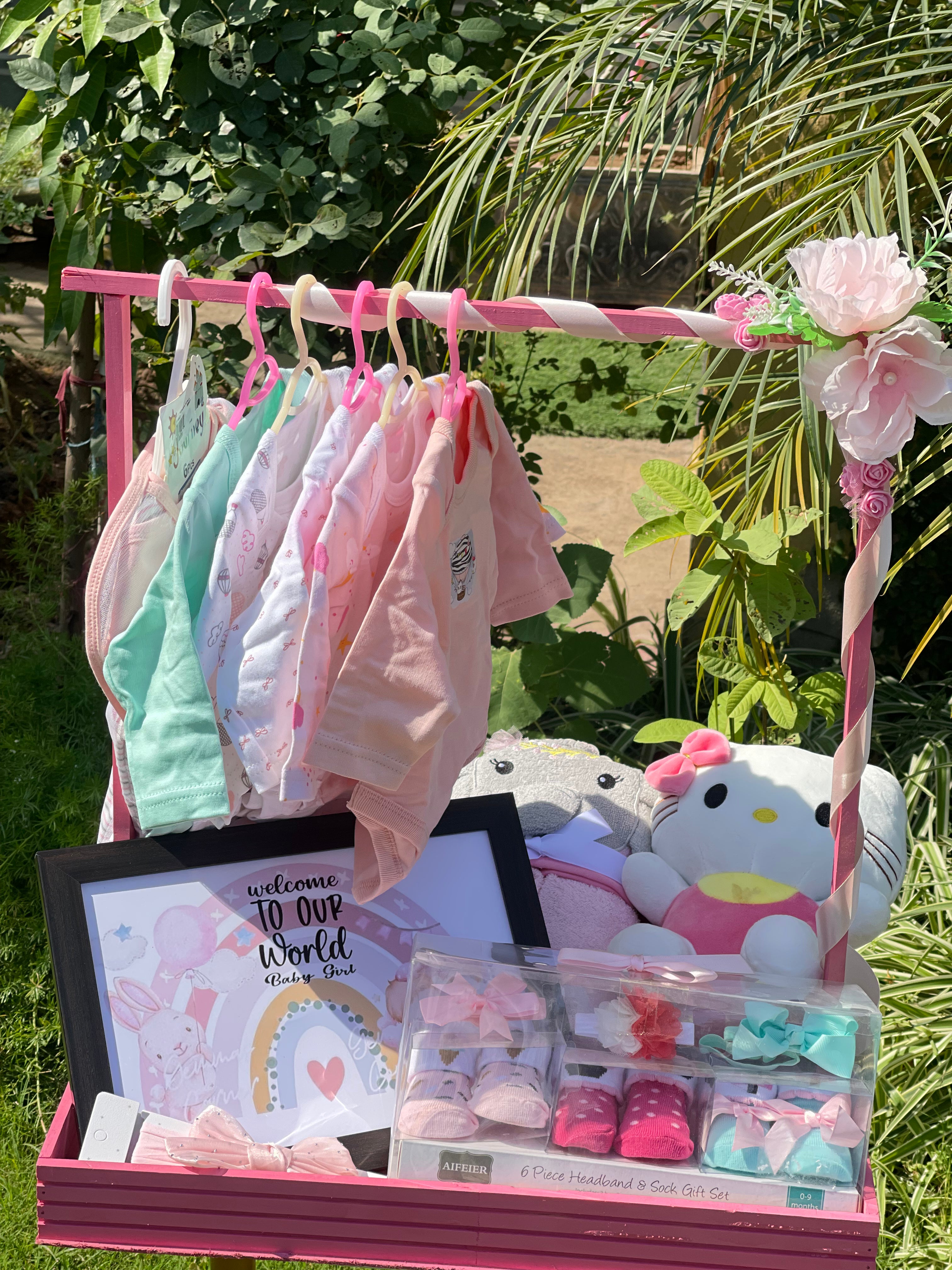 Deluxe Baby Girl Welcome Gift Basket