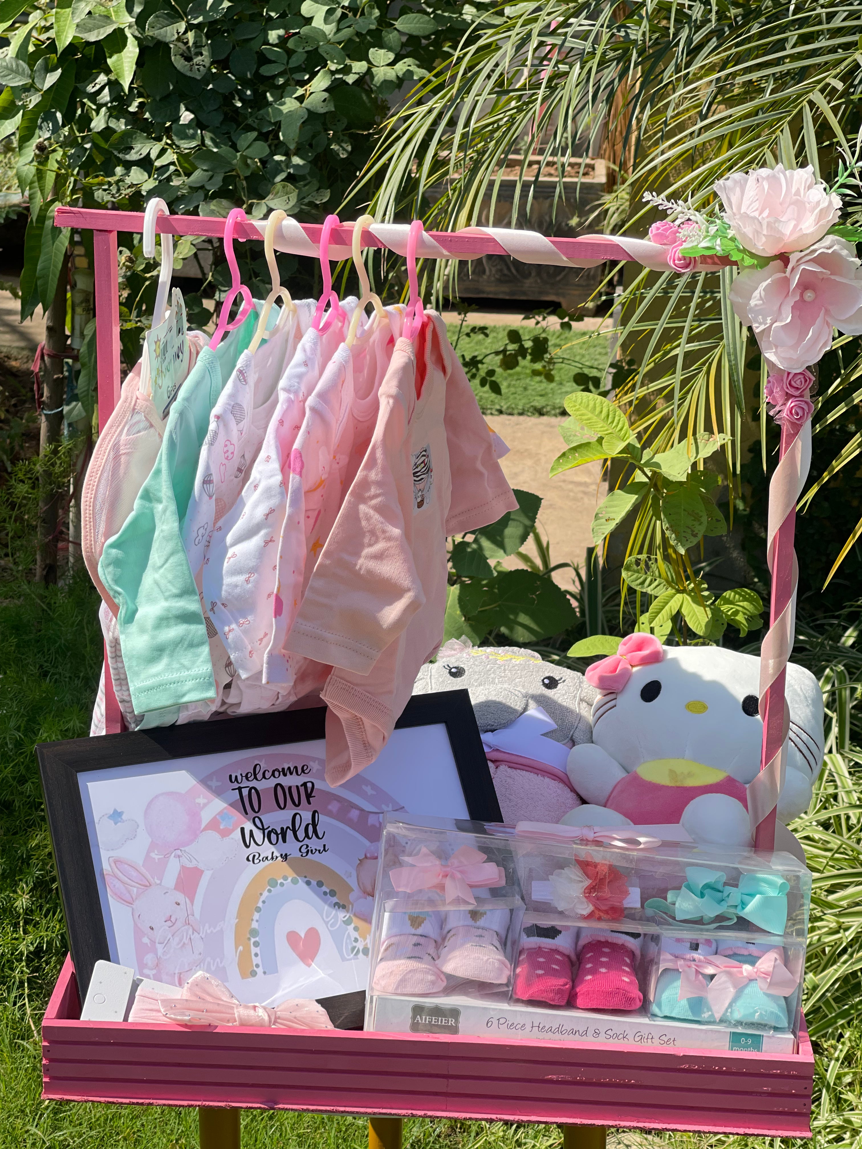 Deluxe Baby Girl Welcome Gift Basket