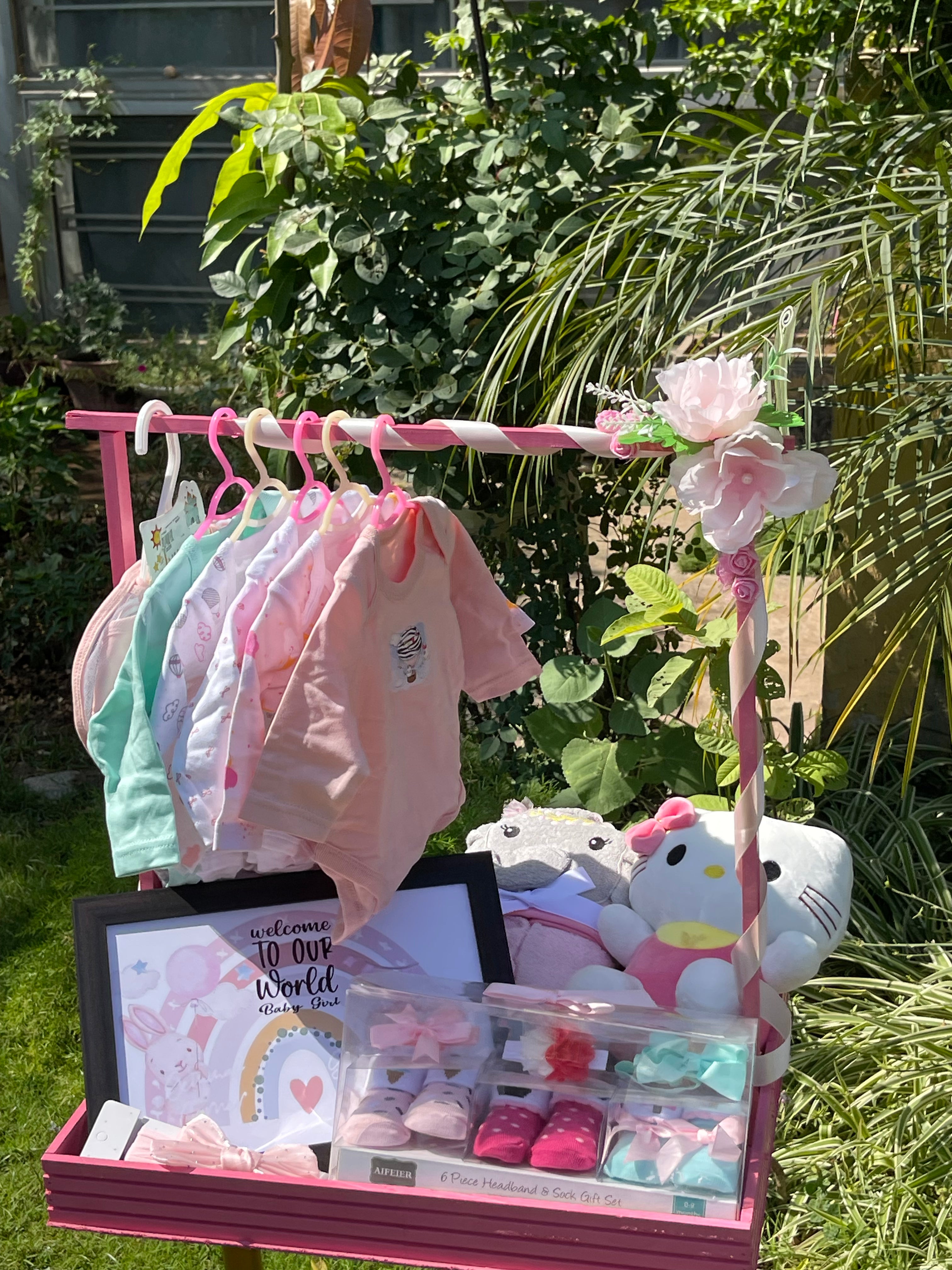 Deluxe Baby Girl Welcome Gift Basket
