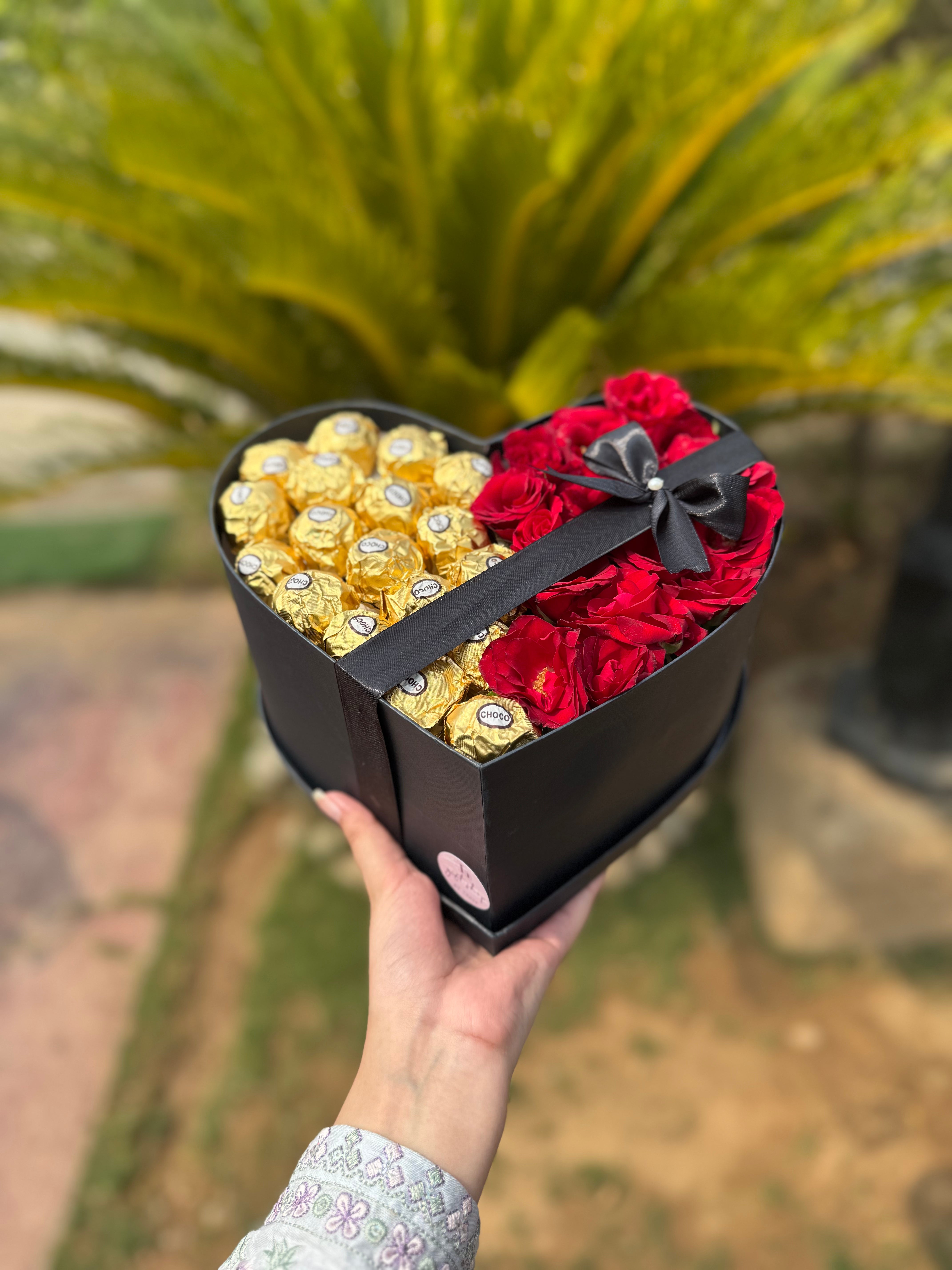 Chocolate Romance and flower box