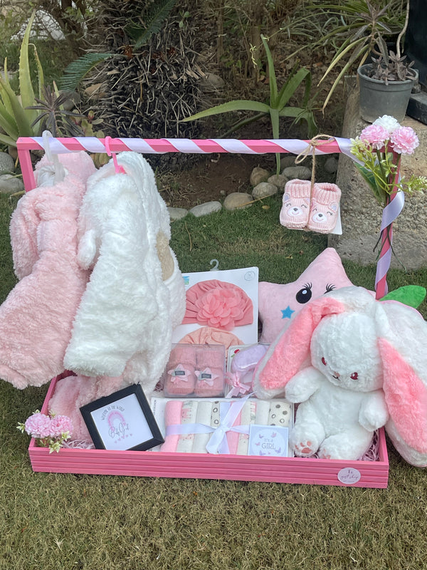 Premium Baby Girl Welcome Basket