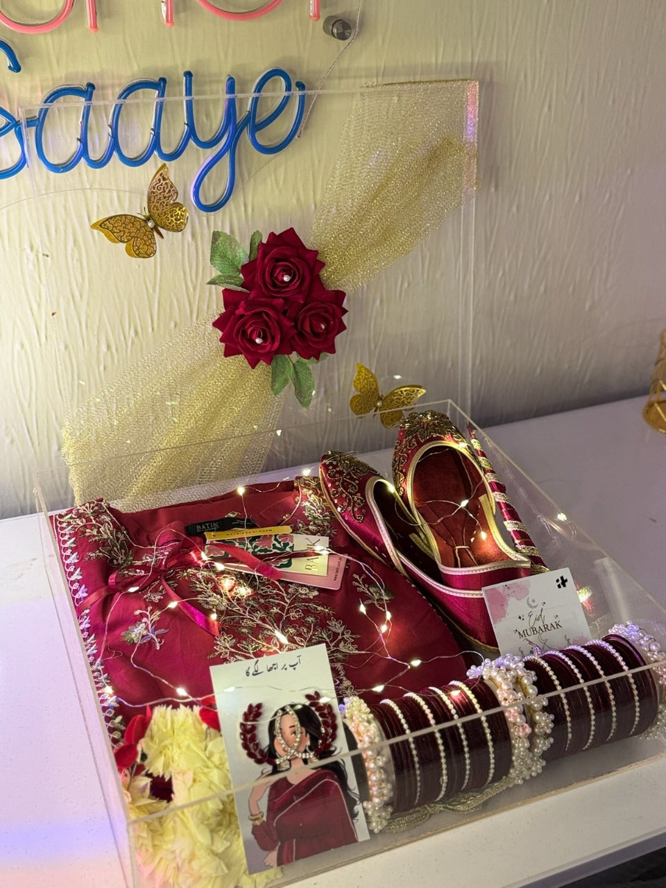 Maroon Premium Acrylic Box for Her